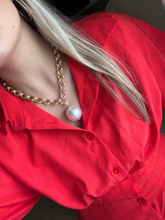 Pearl Chain Link Necklace